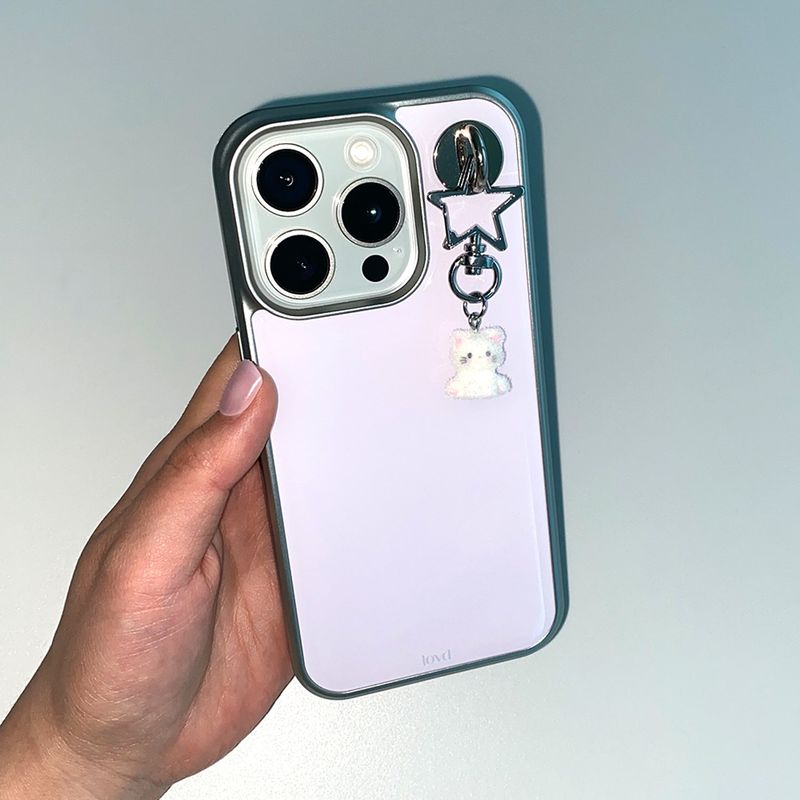 [MADE] MILKY PINK PHONE CASE (epoxy silver bumper)