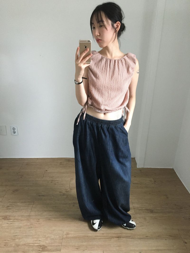 Hooded Balloon Denim Pants (2color)