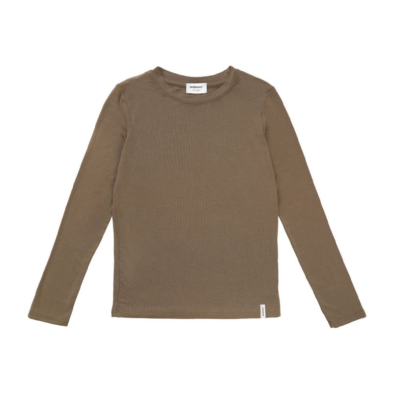 BASIC ROUND T-SHIRT (BROWN)