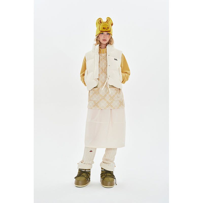 CHERRY CROP STRING DOWN VEST [IVORY]