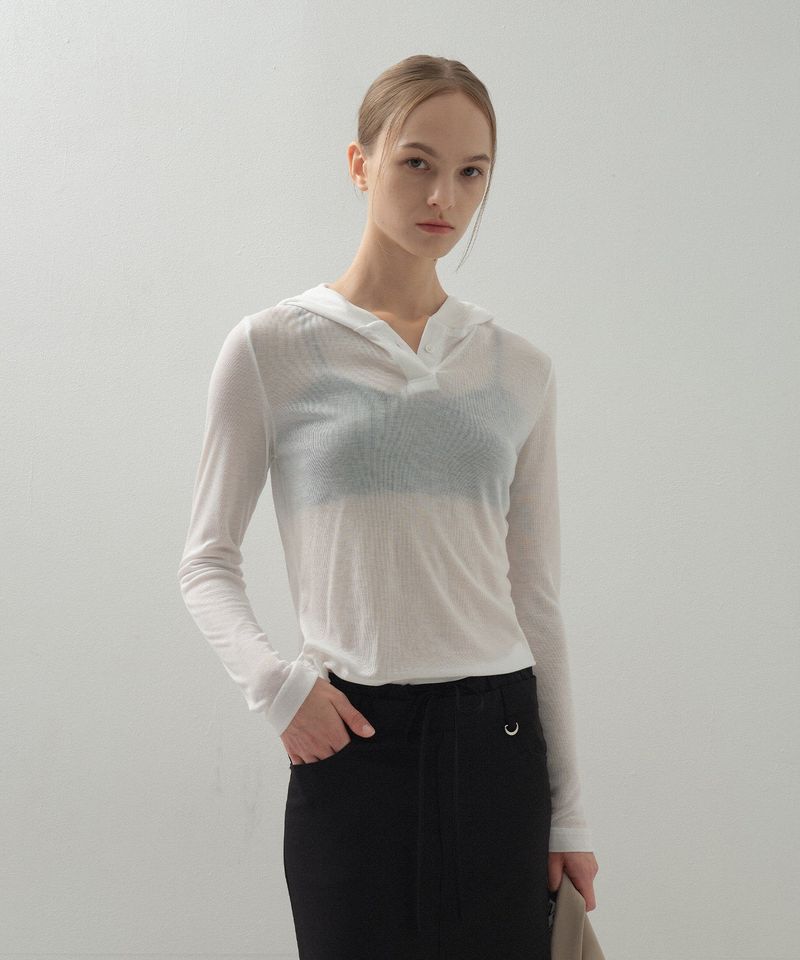 Mild Tencel Hoodie Top_White