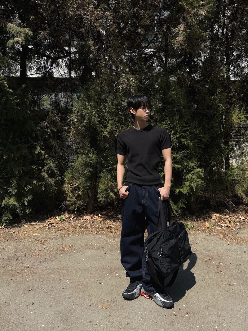 Esther Lettering Denim Pants 3C