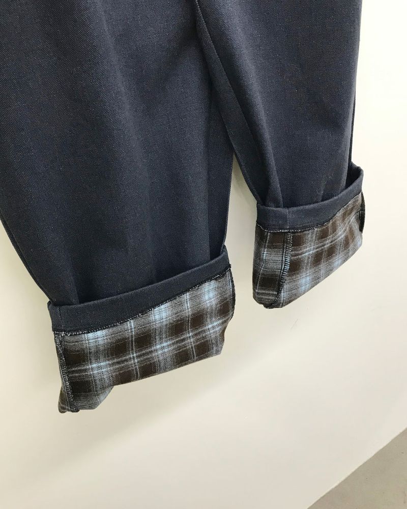 [MD Pick] Non-Fade Check Roll-up Denim (2 Colors)