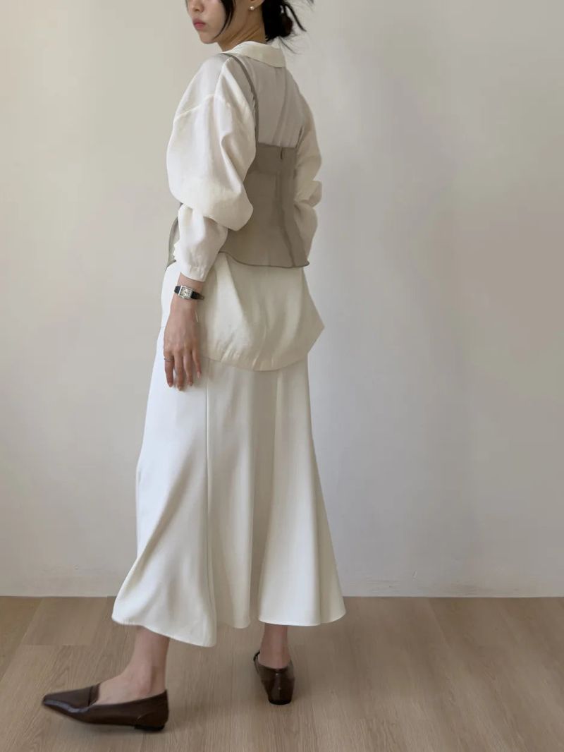 Dion Pintuck Mermaid Long Skirt
