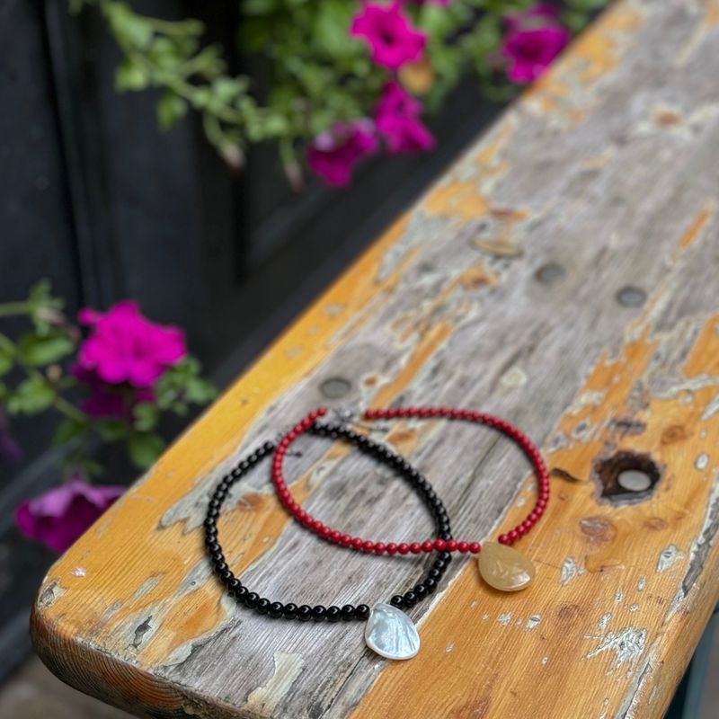 [MADE]Red pearl stone Choker