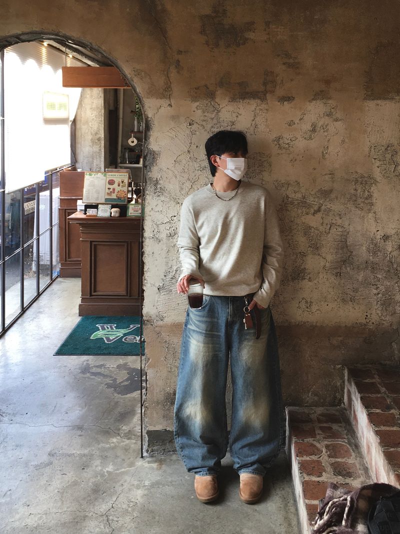 Hughes Sand Wide Denim Pants 2C