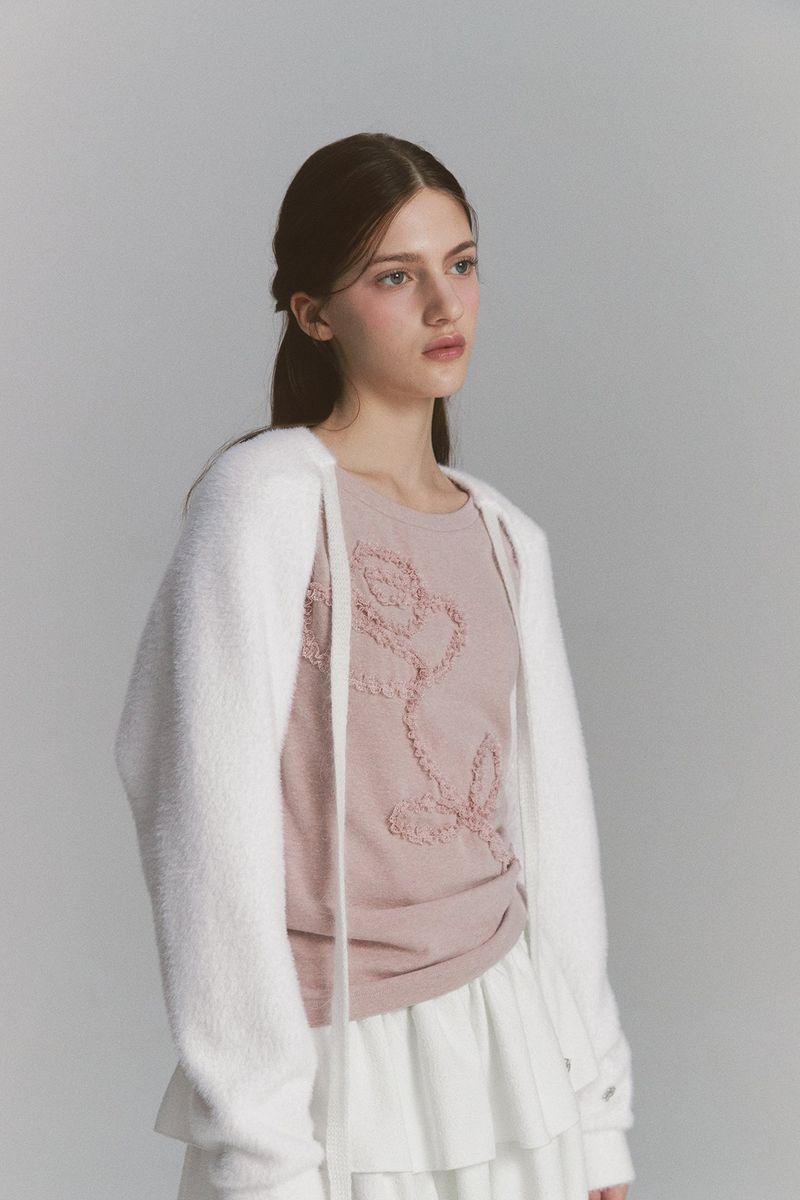 Lace Rose Long Sleeve Pink