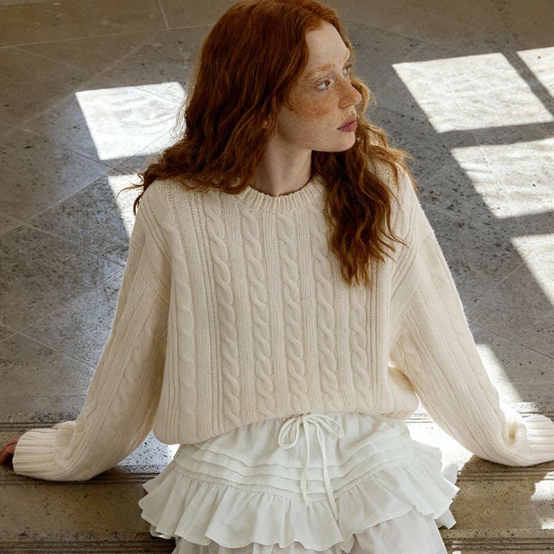 RANDOMOFF（ランダムオフ）の「[Unisex] RÉSERVE CABLE OVER FIT KNIT [IVORY]（Tops）」