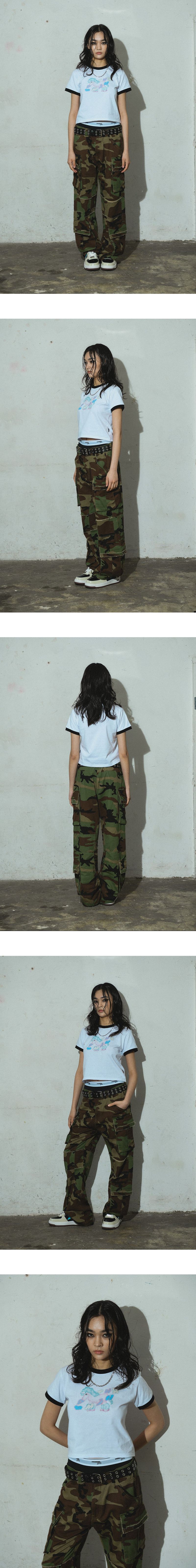 Unicorn Ringer Crop T-Shirt_White