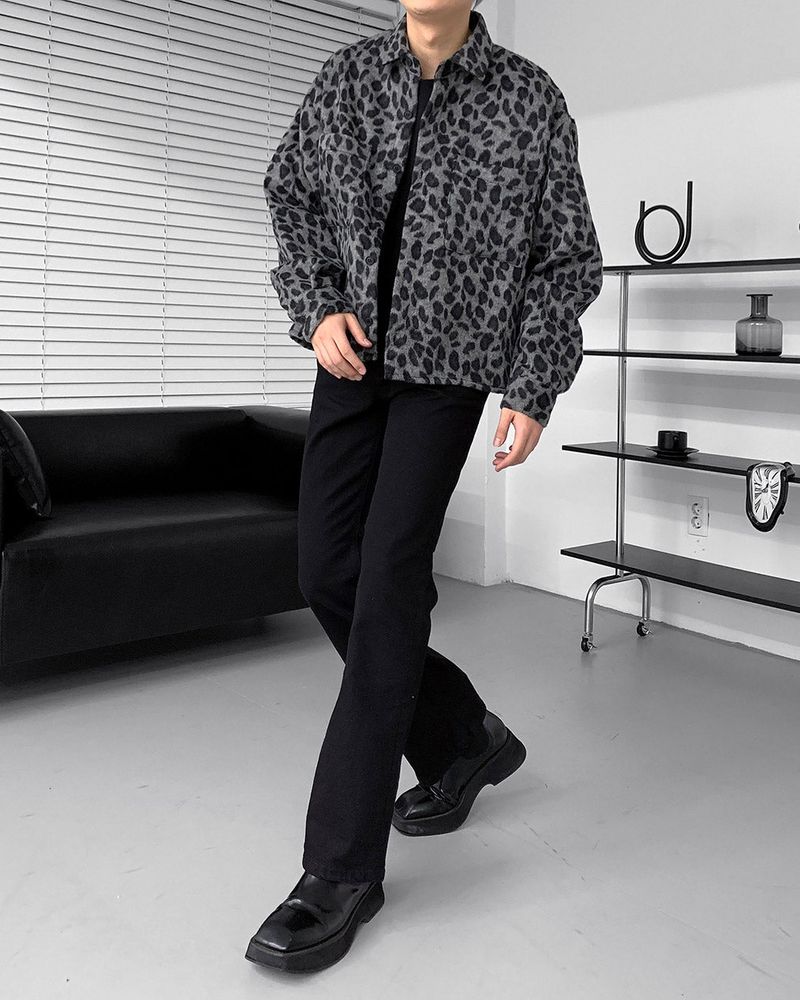 CR Wool Leopard Cropped Shirt (2 colors)