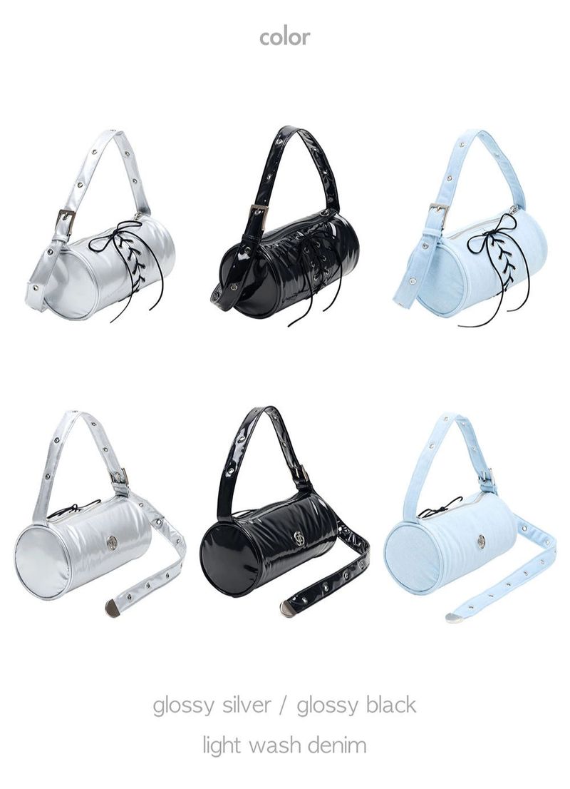 2WAY BELTED STRAP BARREL BAG SMALL_LIGHT WASH DENIM