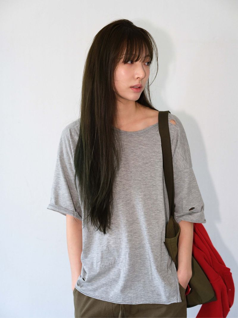 HASTA（ハスタ）の「Bohemian Destroyed T-shirt (Melange Gray)（Tops）」