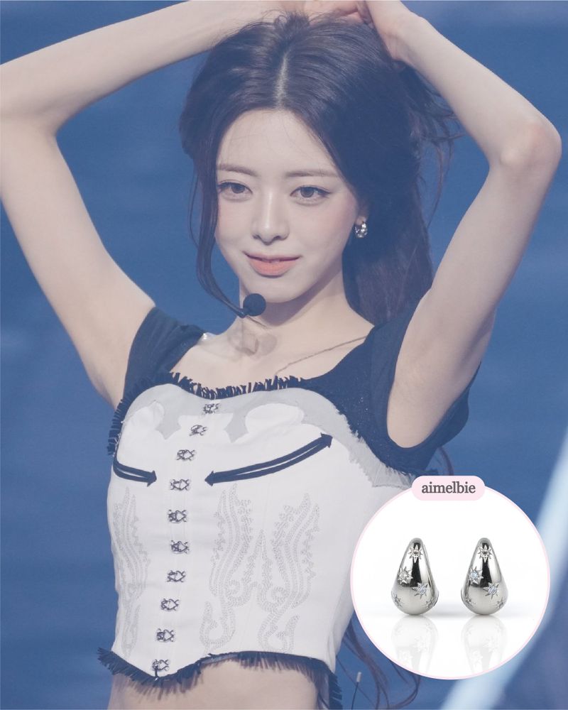 [ITZY Yuna Piercing] Tarot Star Huggies Piercing - Silver Color