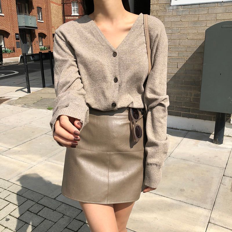 Bullet leather skirt