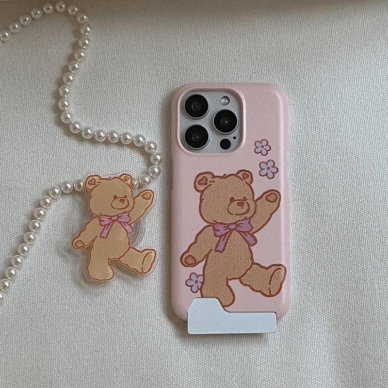 [Mademoment] bear embroidery design iphone card case