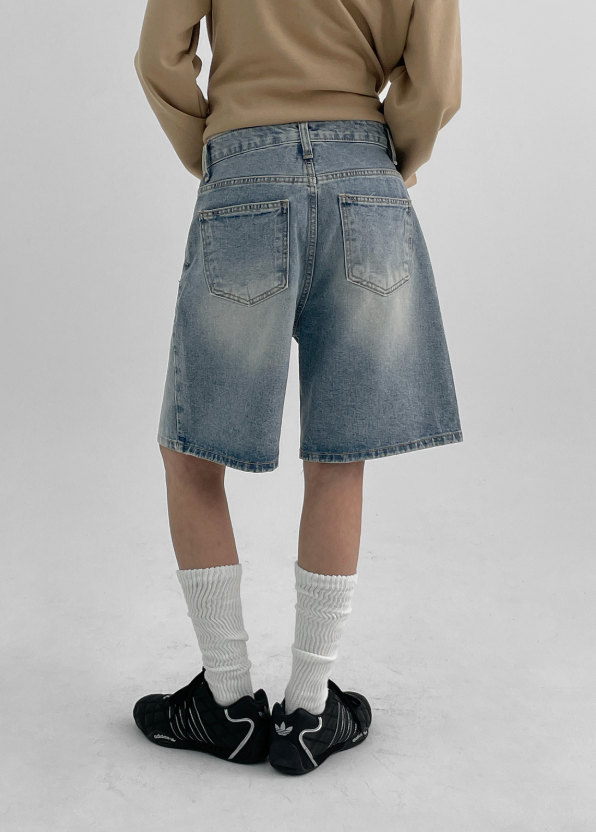 [B-DENIM] ESSENTIAL HALF SHORTS 040