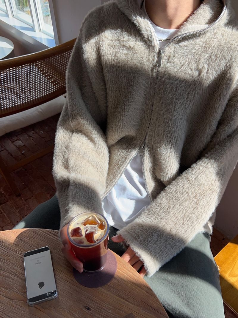 Wonder Angora Knit Zip-Up (4 Colors)