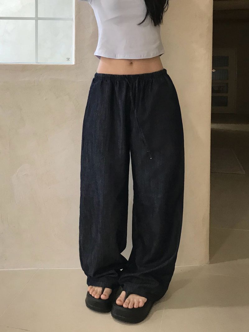 Summer Coast Non-Fade Cool Denim Wide Pants