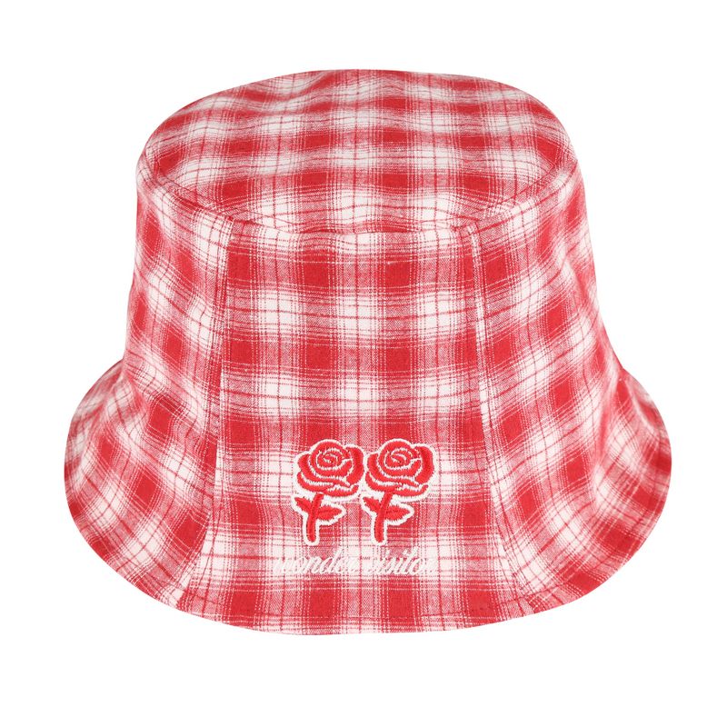 wonder visitor（ワンダービジター）の「Twin rose check bucket [Red]（Hats）」