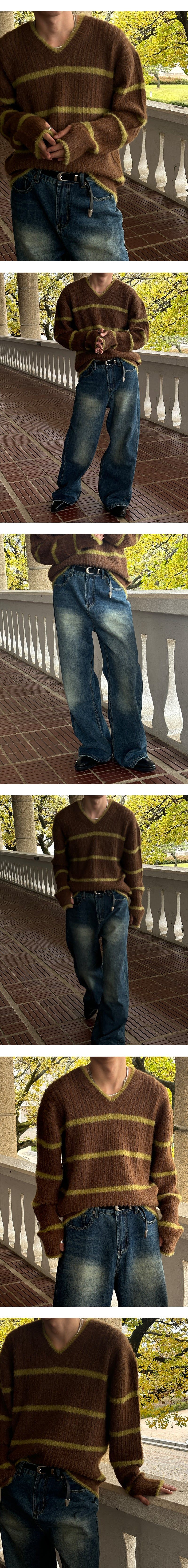   [F/W] Stripe angora warmer knit(4color)