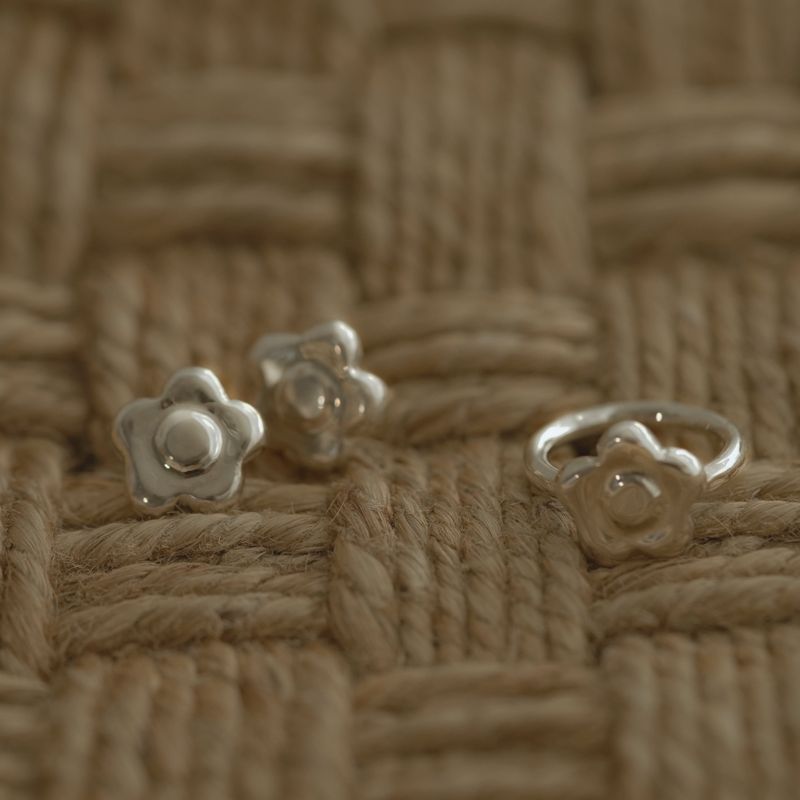 【MADE】 Bubble daisy earring