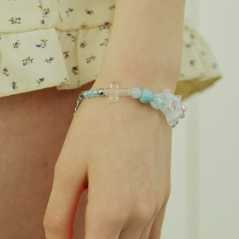 Point Star Ribbon Beads Bracelet