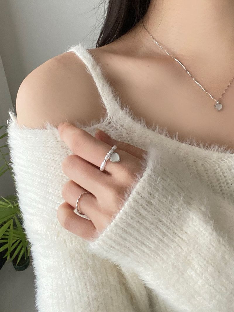 Shining Heart Layered Ring Set