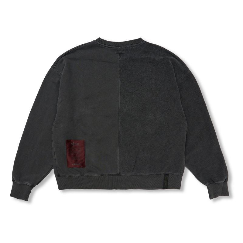 Insideout Docking Pigment Washed Oversized Crewneck Charcoal