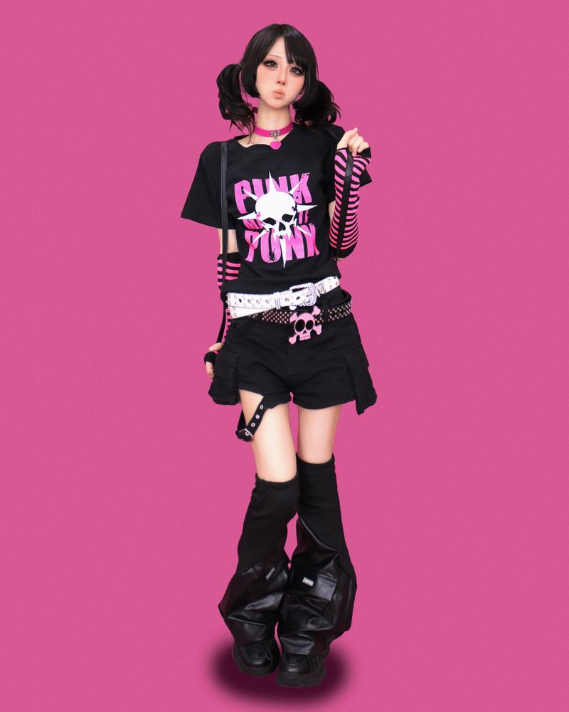 popping-! skull belt (2color)