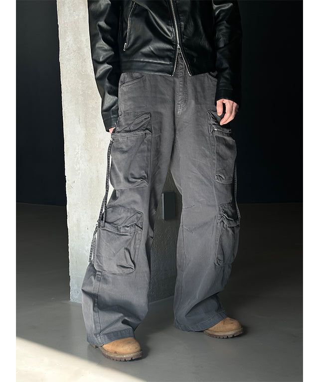 [Unisex] Dyeing string multi cargo pants(3color)