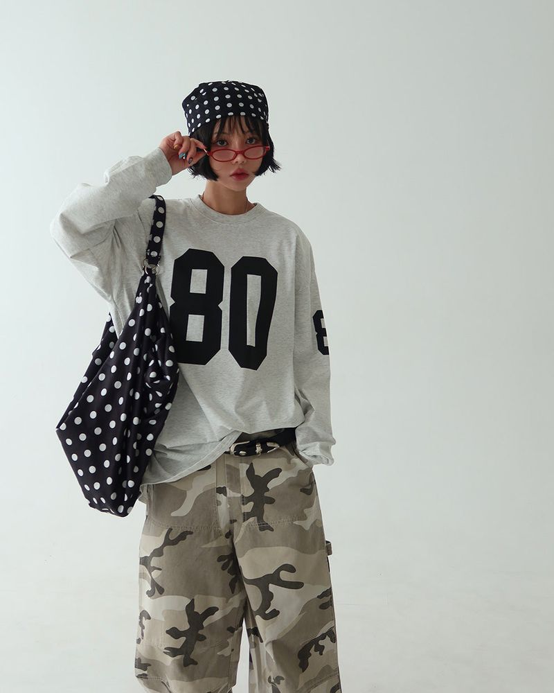 80 Number Oversized Fit Sweatshirt