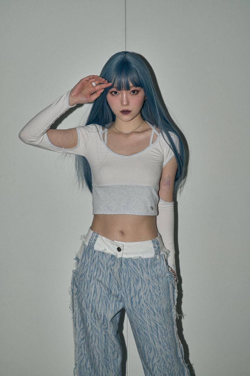 CHERRYQUIRI（チェリーキュリー）の「string circle crop top - white melange（Tops）」