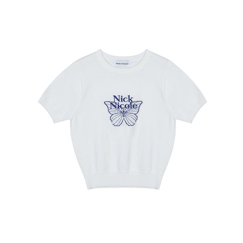 MINI BUTTERFLY SIGNATURE HALF KNIT_CREAM