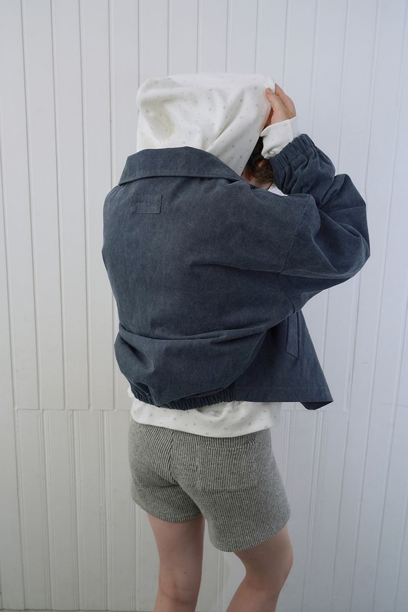 Ribbed knit shorts_gray