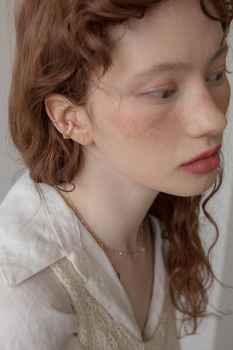 [2set] Knitted cross 'gold' earcuff (4colors)
