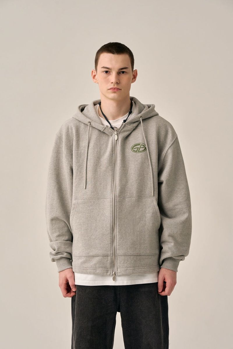 BOTTOM LESS HOOD ZIP-UP - GRAY