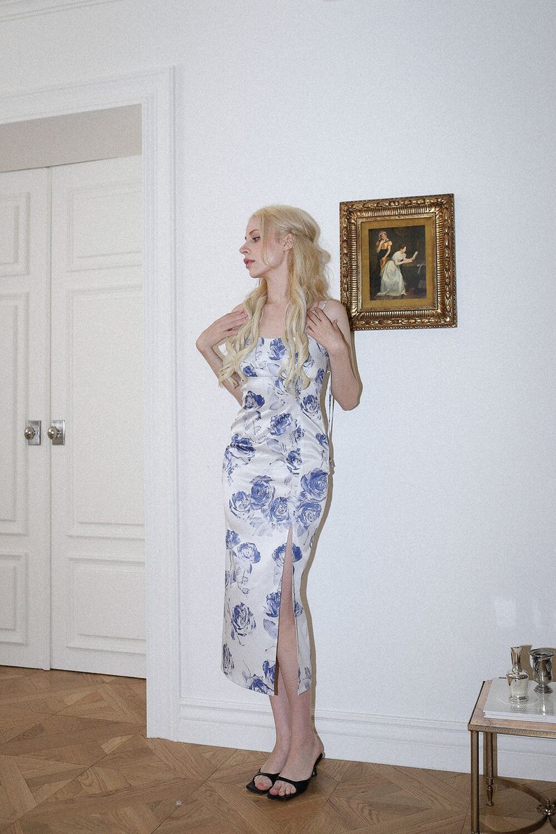 ROSE SLIT DRESS[white]