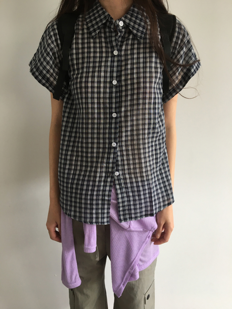 Dolman check shirt (4color)
