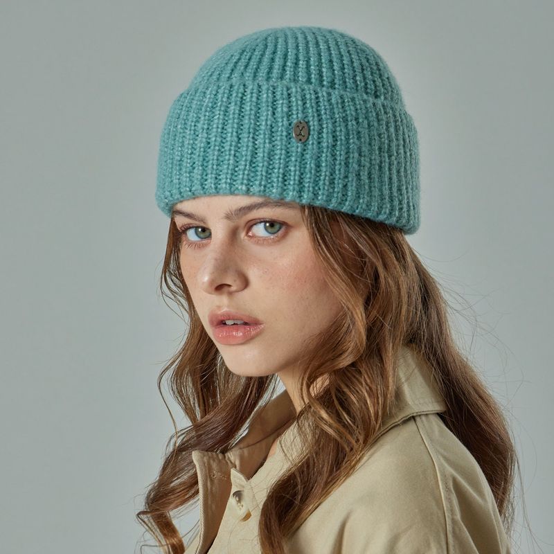 VA Curved Oval Metal Washed Beanie  / Mint