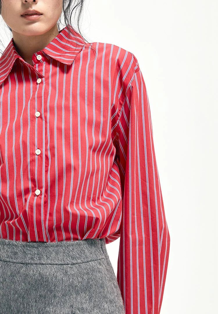 HOWL STUDIO（ハウルスタジオ）の「Ancora red stripe shirt（Tops）」