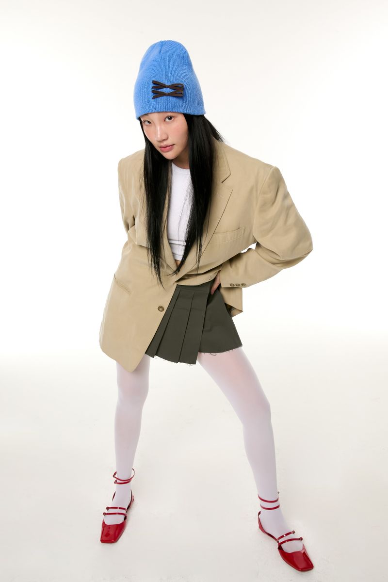 MINI RIBBON BEANIE / BLUE