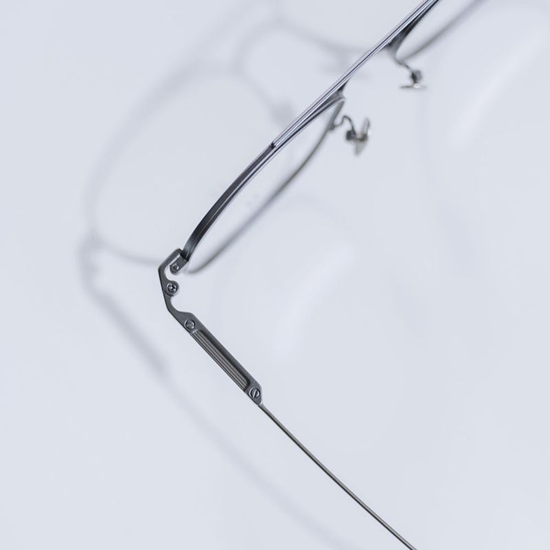 Knouun Square titanium glasses CODE. 102. G Black N Gray