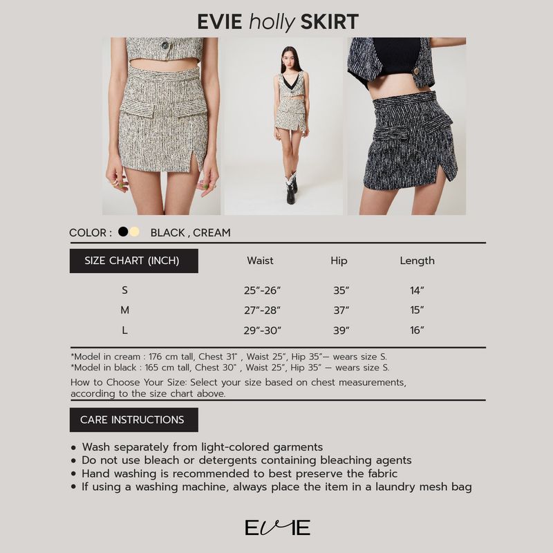 EVIE holly SKIRT CREAM
