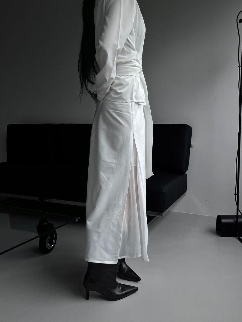 twin sheer belted set-up (4color)