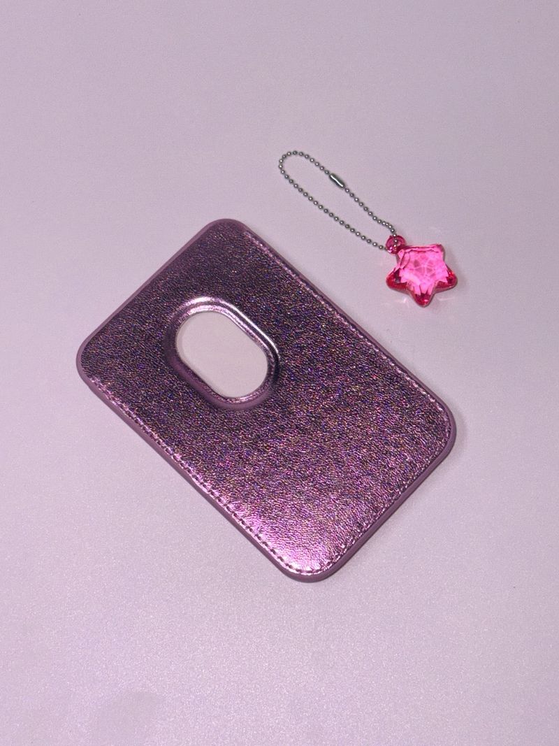 Leopard Silver Pink MagSafe Card Wallet