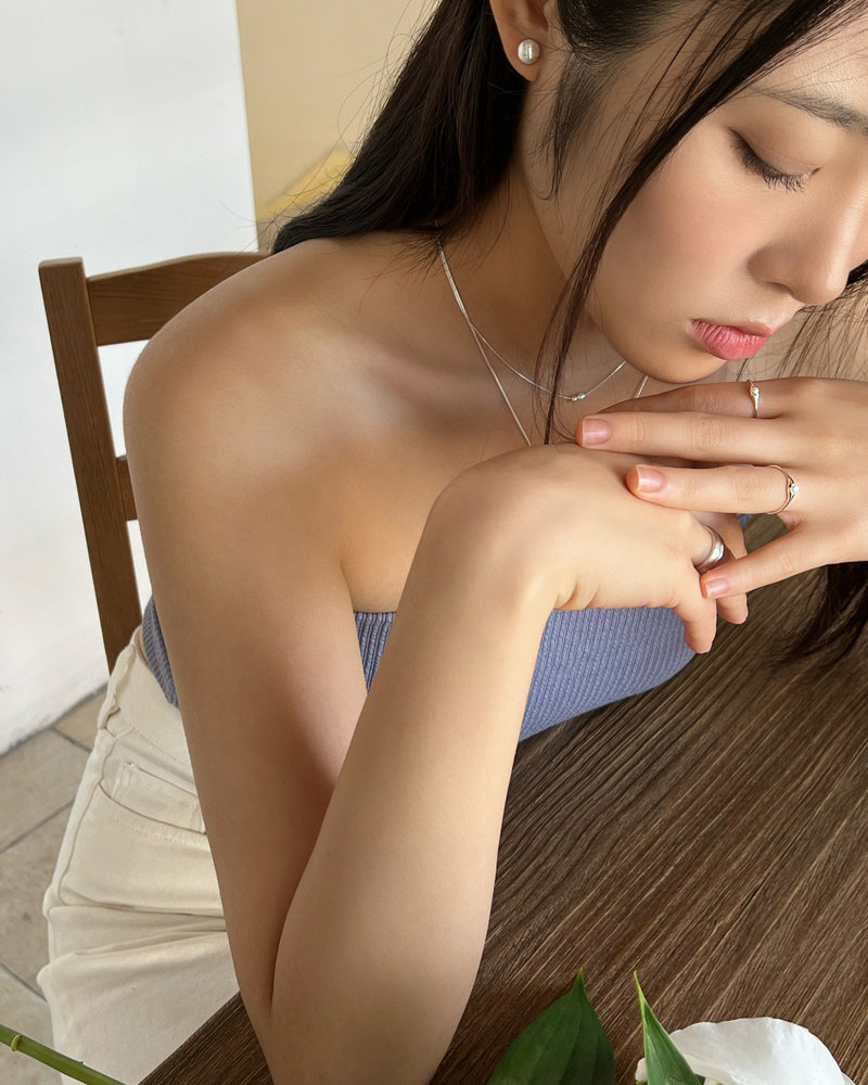 ブラッシュパールネックレス (シルバー)