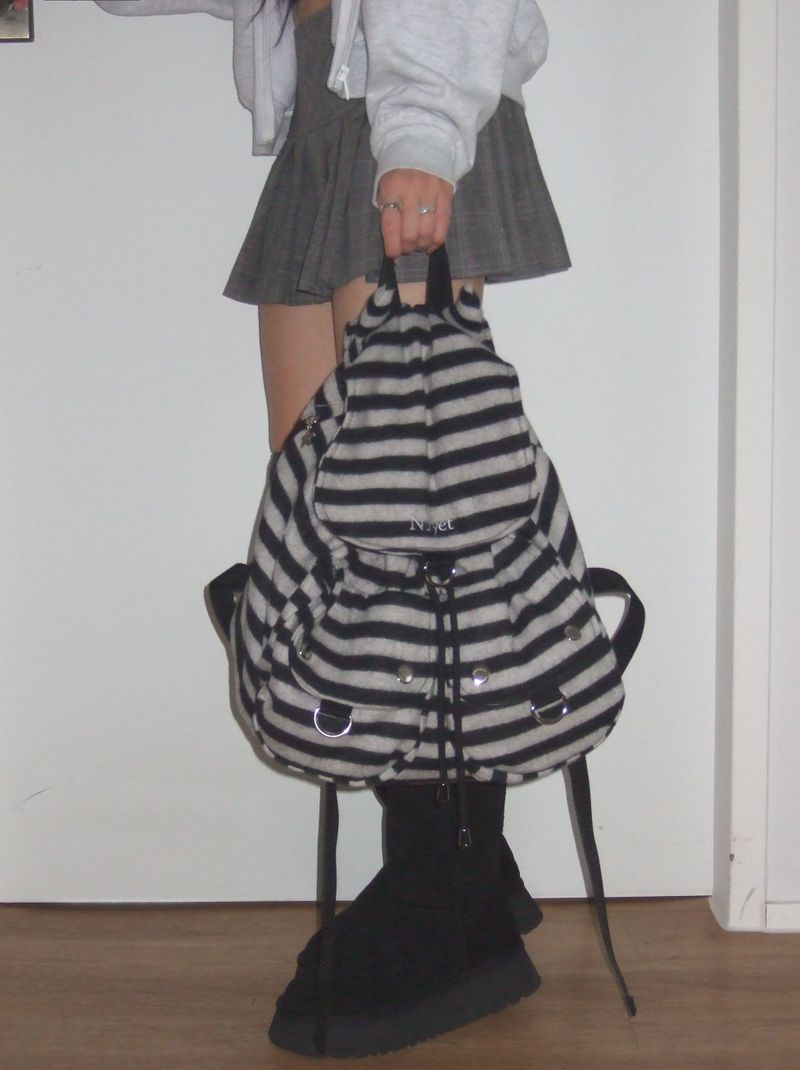 Devil Puff Backpack _ Black Stripe