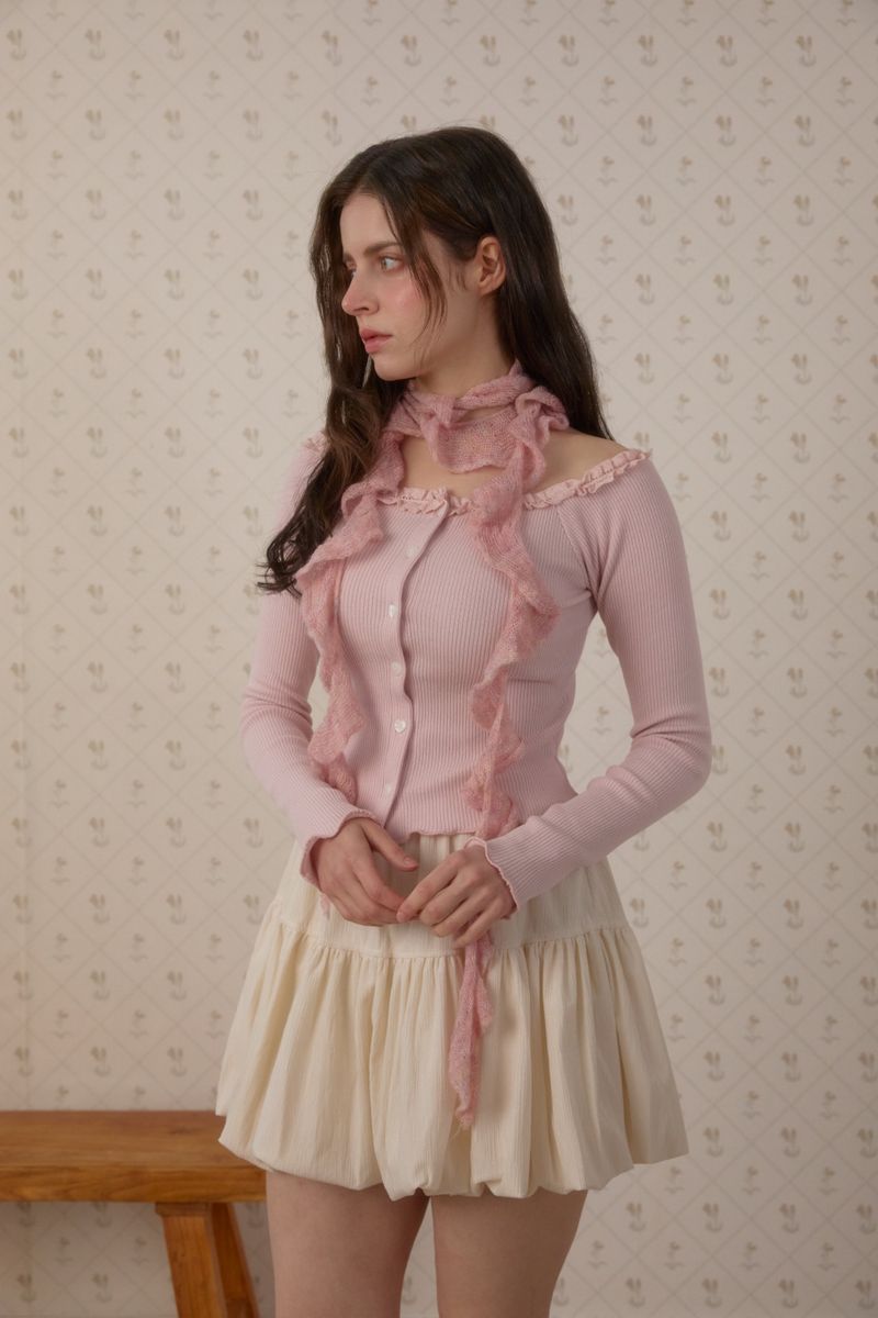 SUGAR OFF-SHOULDER CARDIGAN