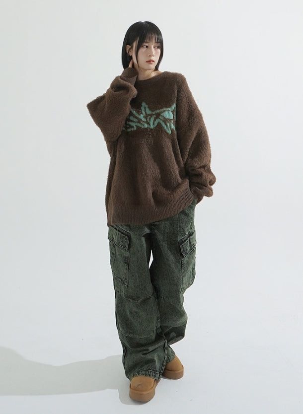 Wing angora touch knit