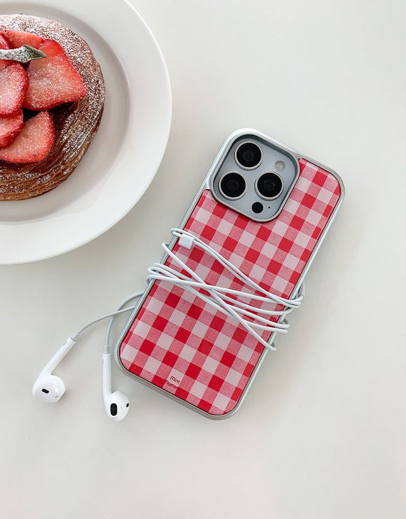 [MADE]ピクニックレッド シルバーエポキシ バンパー iPhoneケース
